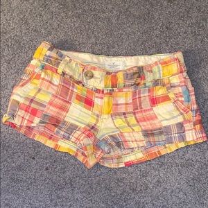 Plaid patched shorts